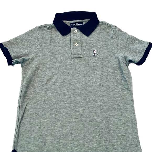 PSYCHO BUNNY**Grey Polo Shirt**Size 2, 3 (XXS,XS) $98 EUC - Picture 2 of 5